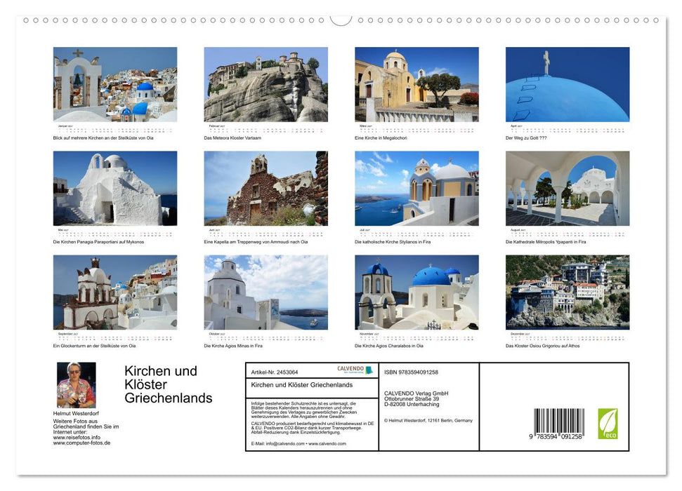 Kirchen und Klöster Griechenlands (CALVENDO Premium Wandkalender 2027)