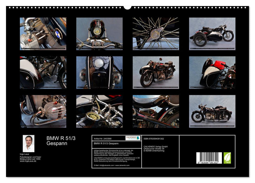 BMW R 51/3 Gespann (CALVENDO Premium Wandkalender 2027)