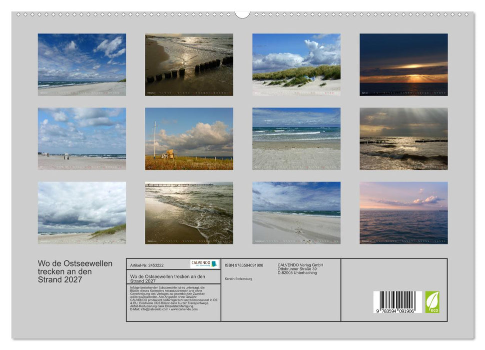 Wo de Ostseewellen trecken an den Strand 2027 (CALVENDO Premium Wandkalender 2027)