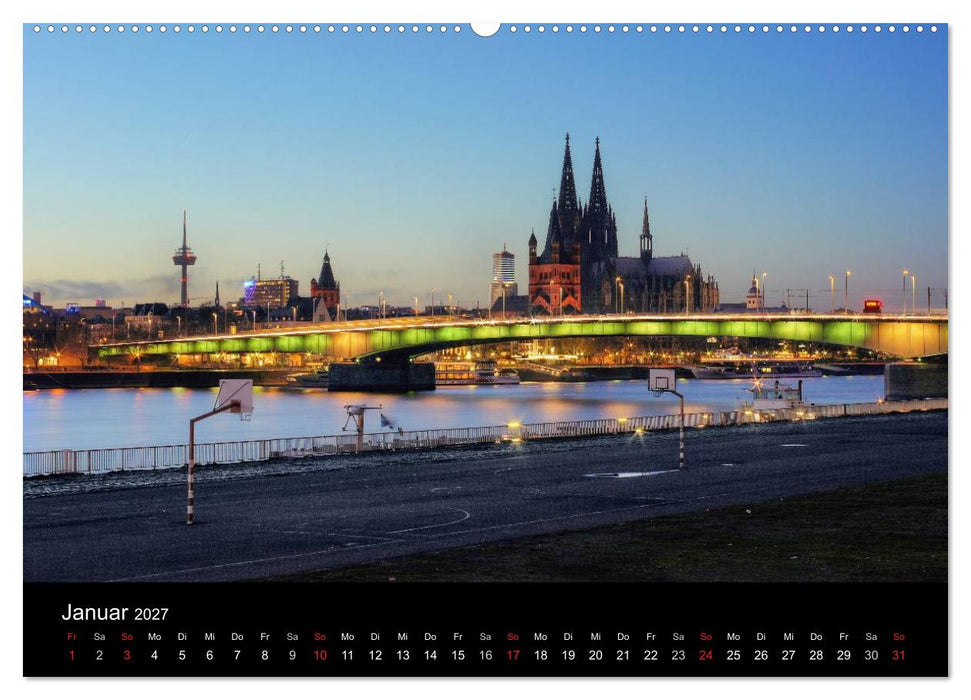 köln dunkelbunt II – Die Stadt leuchtet! (CALVENDO Premium Wandkalender 2027)
