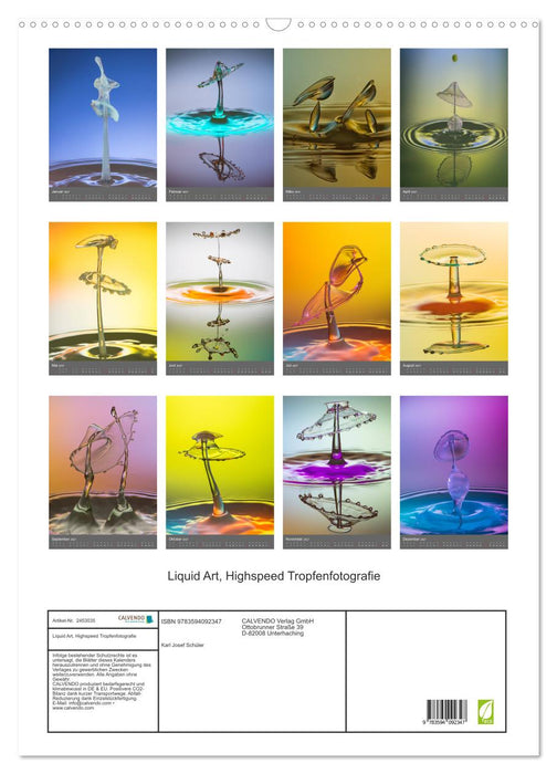 Liquid Art, Highspeed Tropfenfotografie (CALVENDO Wandkalender 2027)