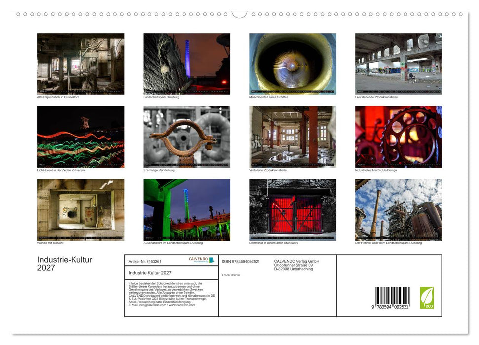 Industrie-Kultur 2027 (CALVENDO Premium Wandkalender 2027)