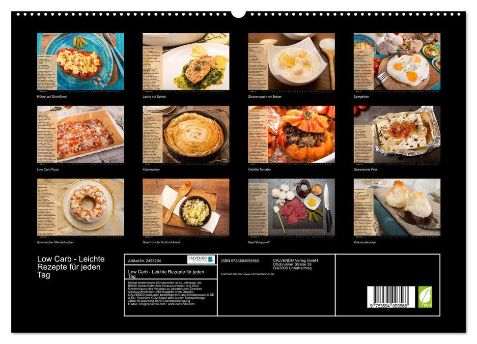 Low Carb - Leichte Rezepte für jeden Tag (CALVENDO Premium Wandkalender 2027)