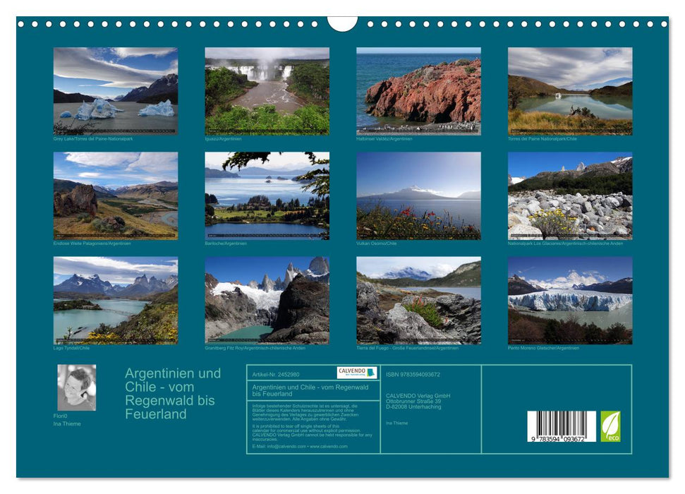 Argentinien und Chile - vom Regenwald bis Feuerland (CALVENDO Wandkalender 2027)