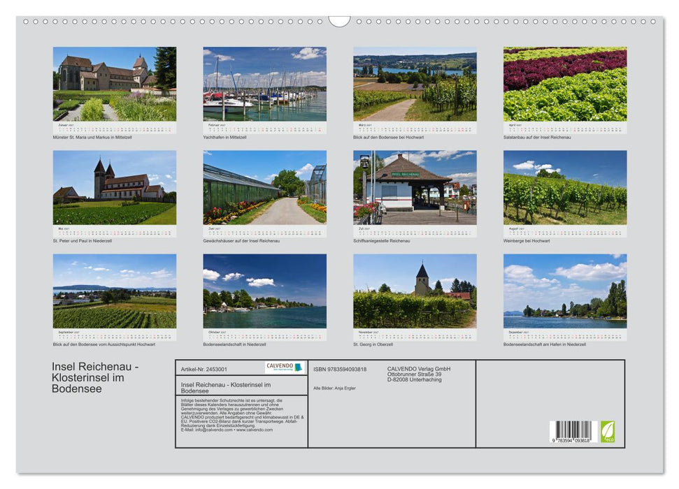 Insel Reichenau - Klosterinsel im Bodensee (CALVENDO Wandkalender 2027)