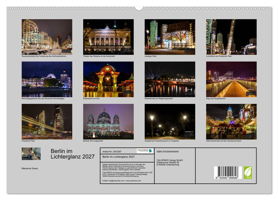 Berlin im Lichterglanz 2027 (CALVENDO Premium Wandkalender 2027)
