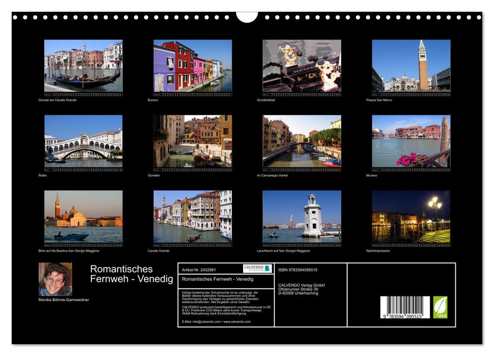Romantisches Fernweh - Venedig (CALVENDO Wandkalender 2027)