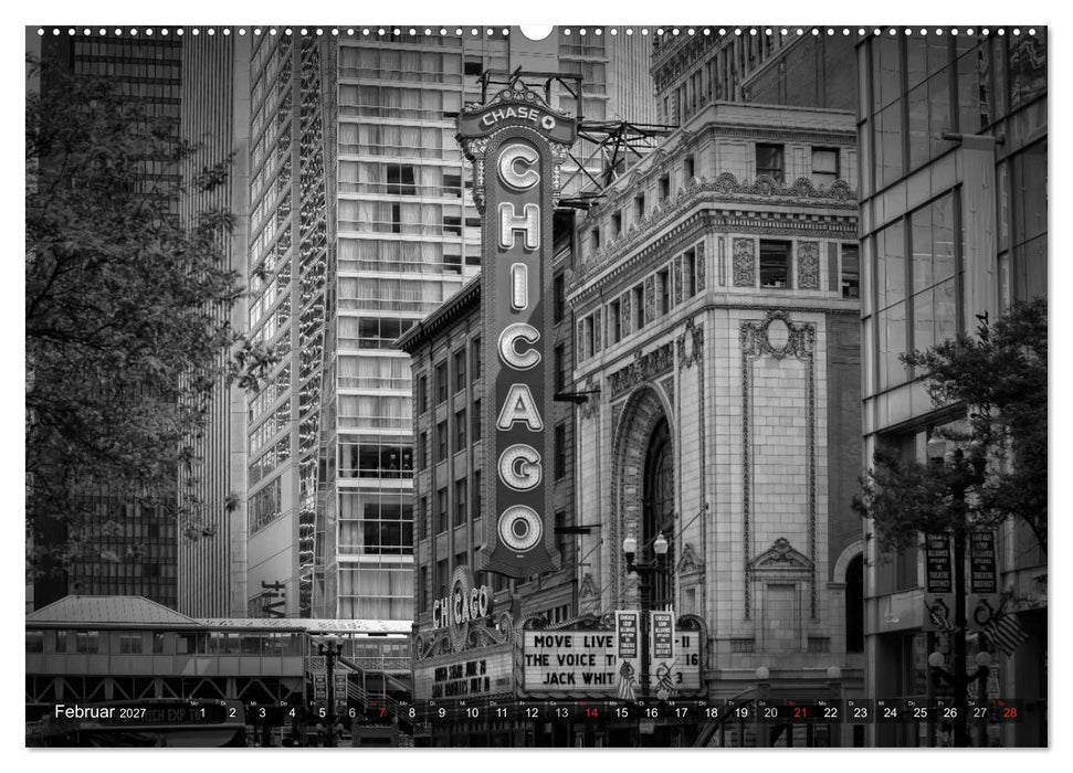 CHICAGO Monochrom (CALVENDO Wandkalender 2027)