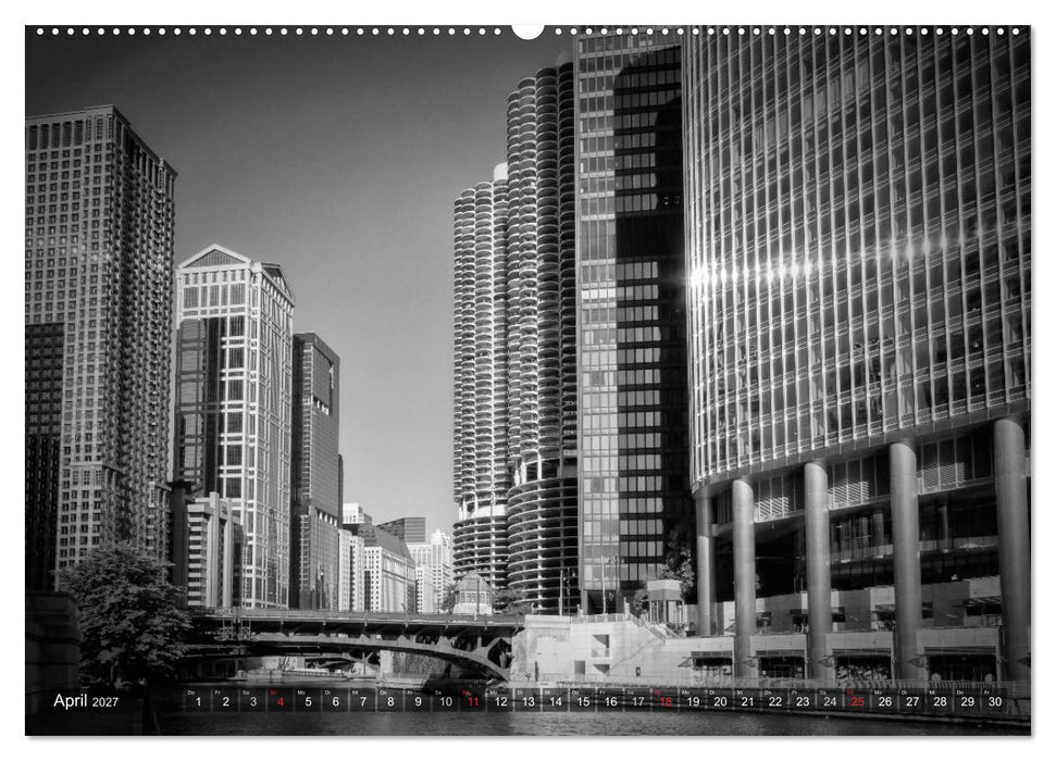 CHICAGO Monochrom (CALVENDO Wandkalender 2027)