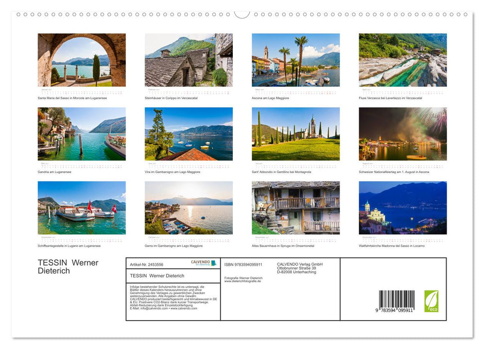 TESSIN Werner Dieterich (CALVENDO Premium Wandkalender 2027)