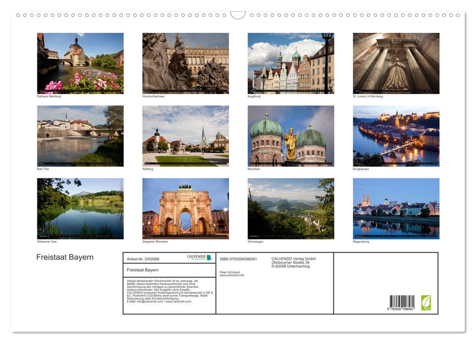 Freistaat Bayern (CALVENDO Wandkalender 2027)