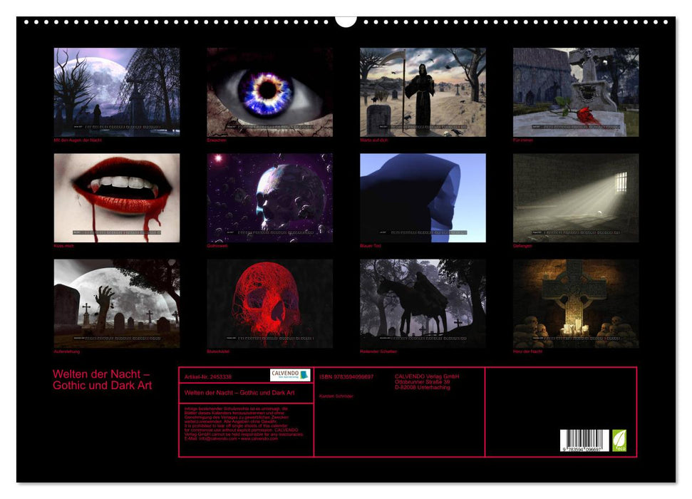 Welten der Nacht – Gothic und Dark Art (CALVENDO Wandkalender 2027)