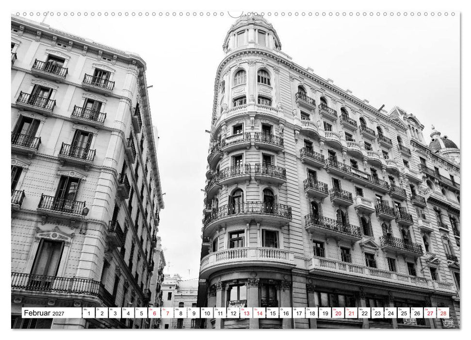 Barcelona Schwarz / Weiß Impressionen (CALVENDO Wandkalender 2027)