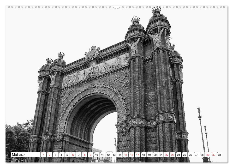 Barcelona Schwarz / Weiß Impressionen (CALVENDO Wandkalender 2027)