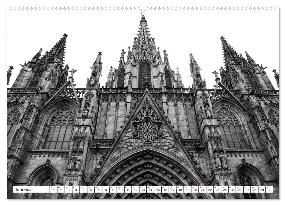 Barcelona Schwarz / Weiß Impressionen (CALVENDO Wandkalender 2027)