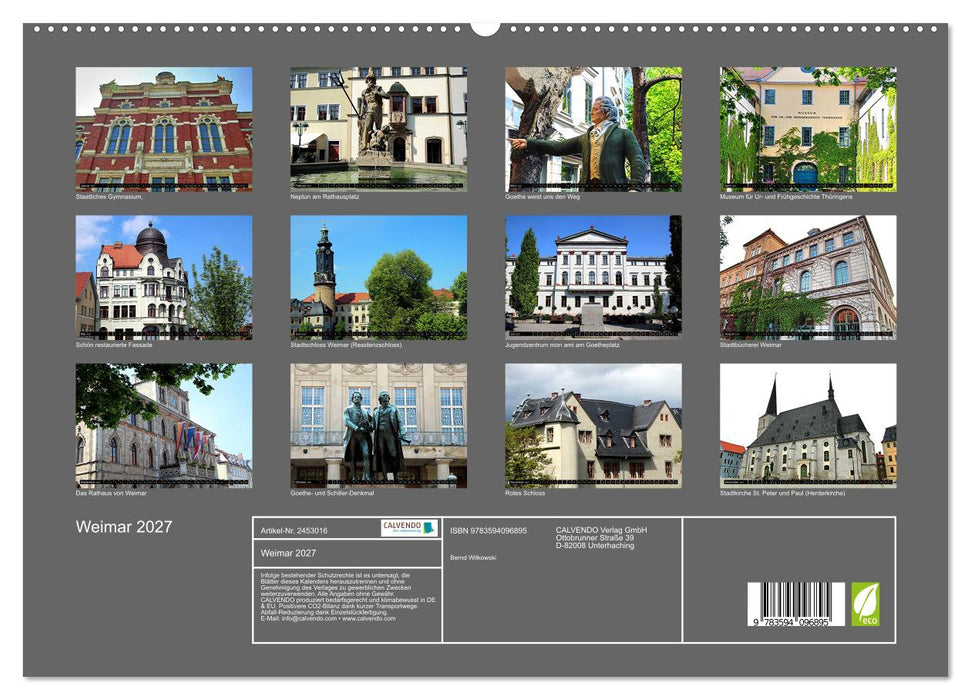 Weimar 2027 (CALVENDO Premium Wandkalender 2027)