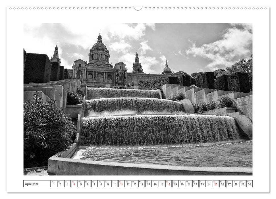 Barcelona Photografien in Schwarz / Weiß (CALVENDO Wandkalender 2027)