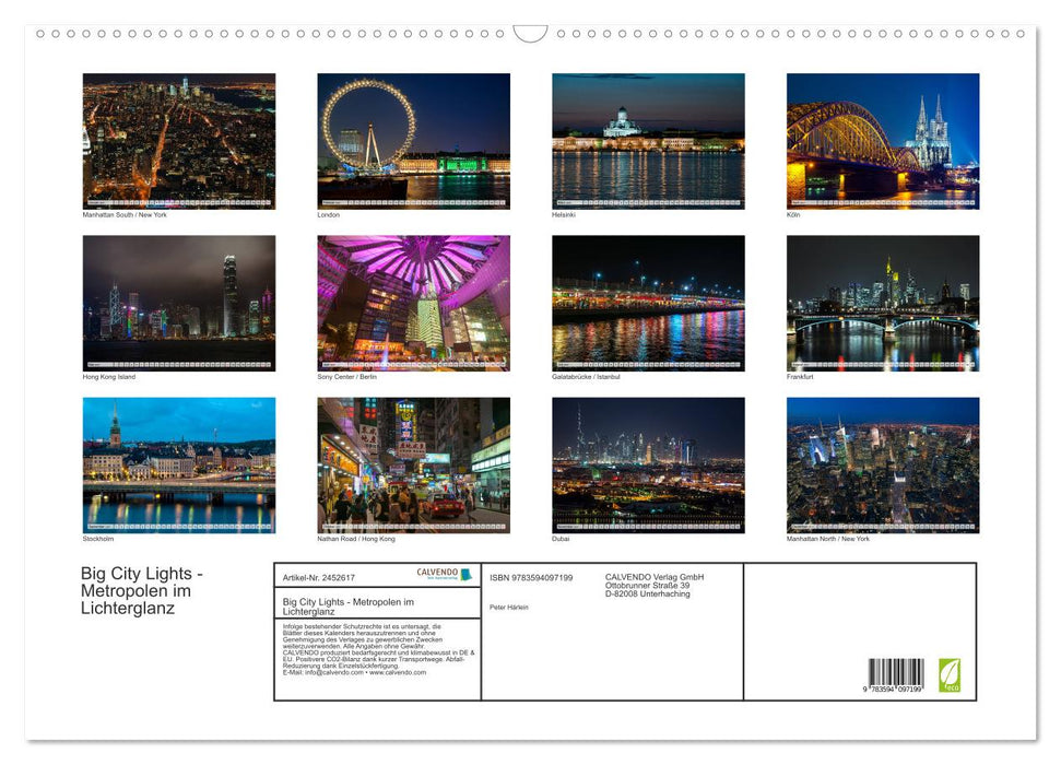 Big City Lights - Metropolen im Lichterglanz (CALVENDO Wandkalender 2027)