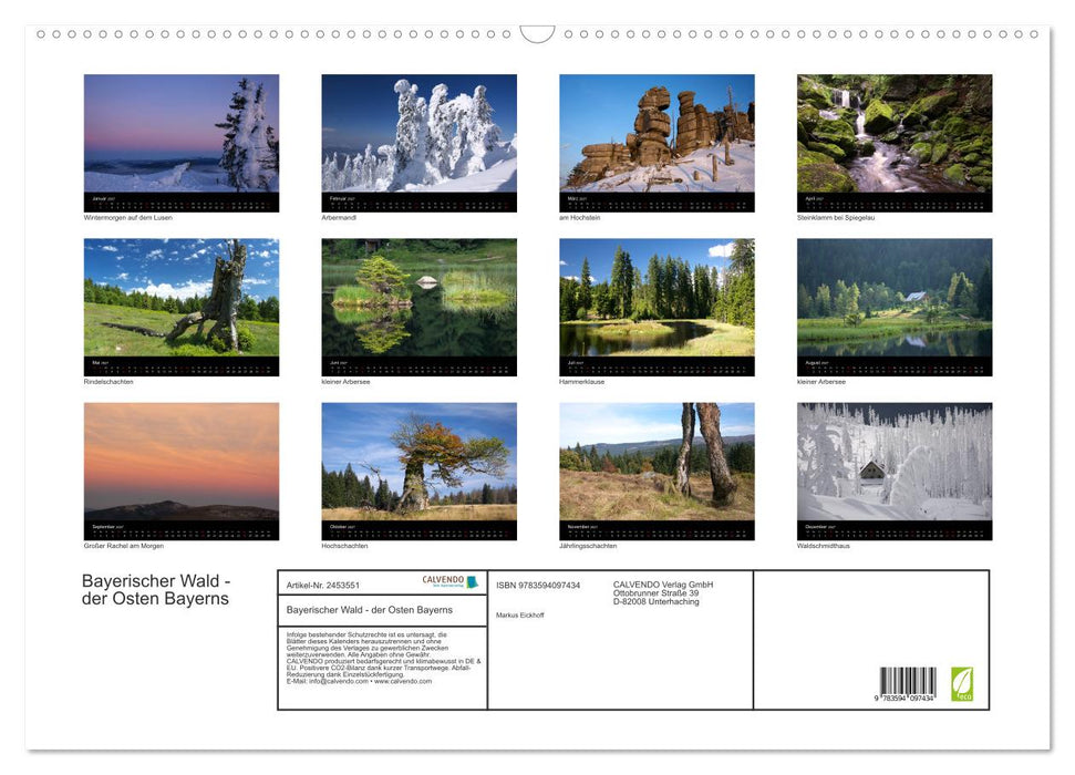 Bayerischer Wald - der Osten Bayerns (CALVENDO Wandkalender 2027)