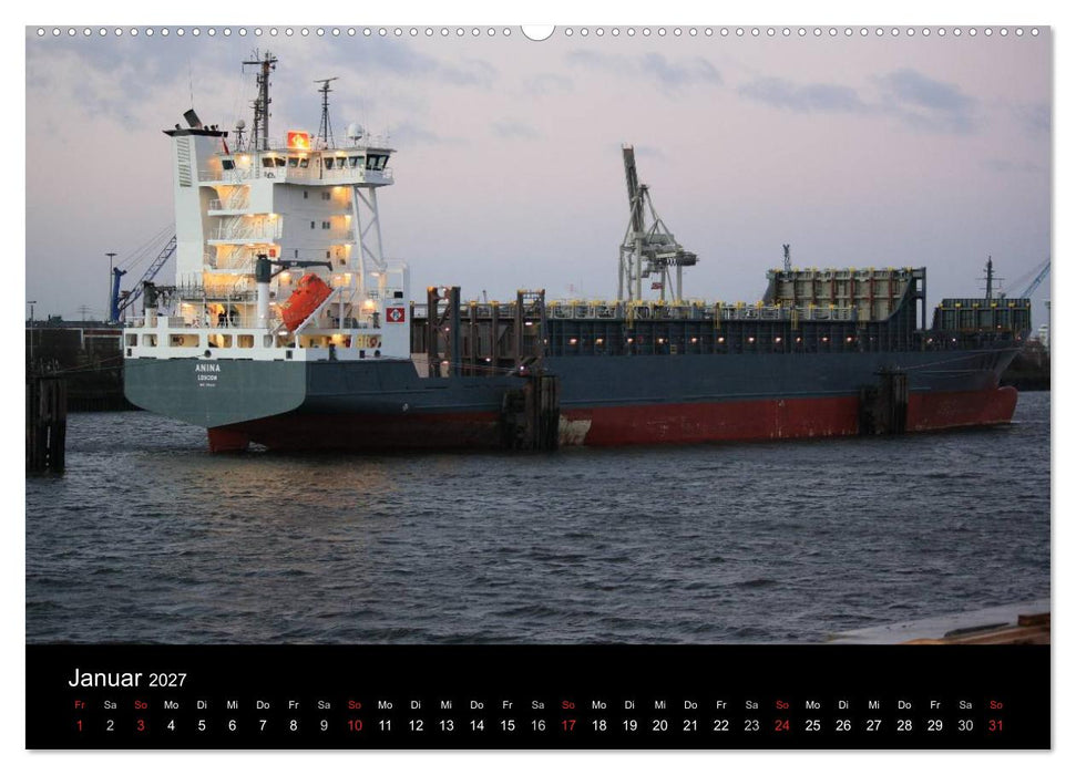 Schiffe im Hamburger Hafen (CALVENDO Premium Wandkalender 2027)