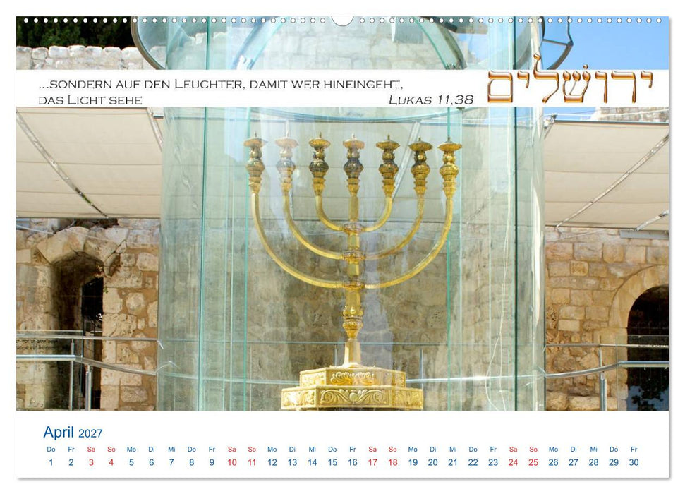 Jerusalem. Kalender mit Bibelworten (CALVENDO Wandkalender 2027)