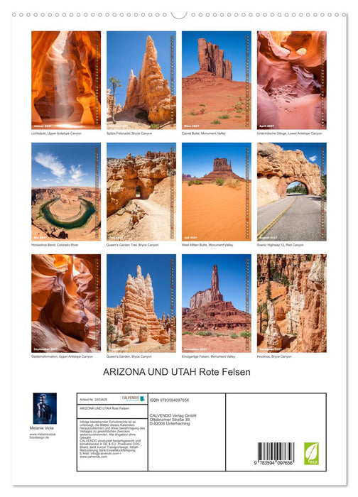ARIZONA UND UTAH Rote Felsen (CALVENDO Premium Wandkalender 2027)