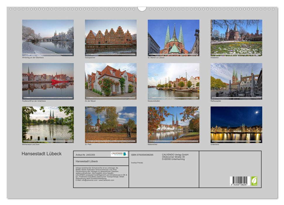 Hansestadt Lübeck (CALVENDO Wandkalender 2027)