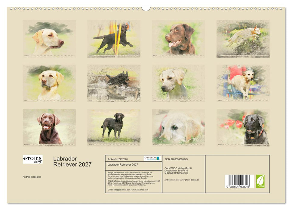 Labrador Retriever 2027 (CALVENDO Premium Wandkalender 2027)
