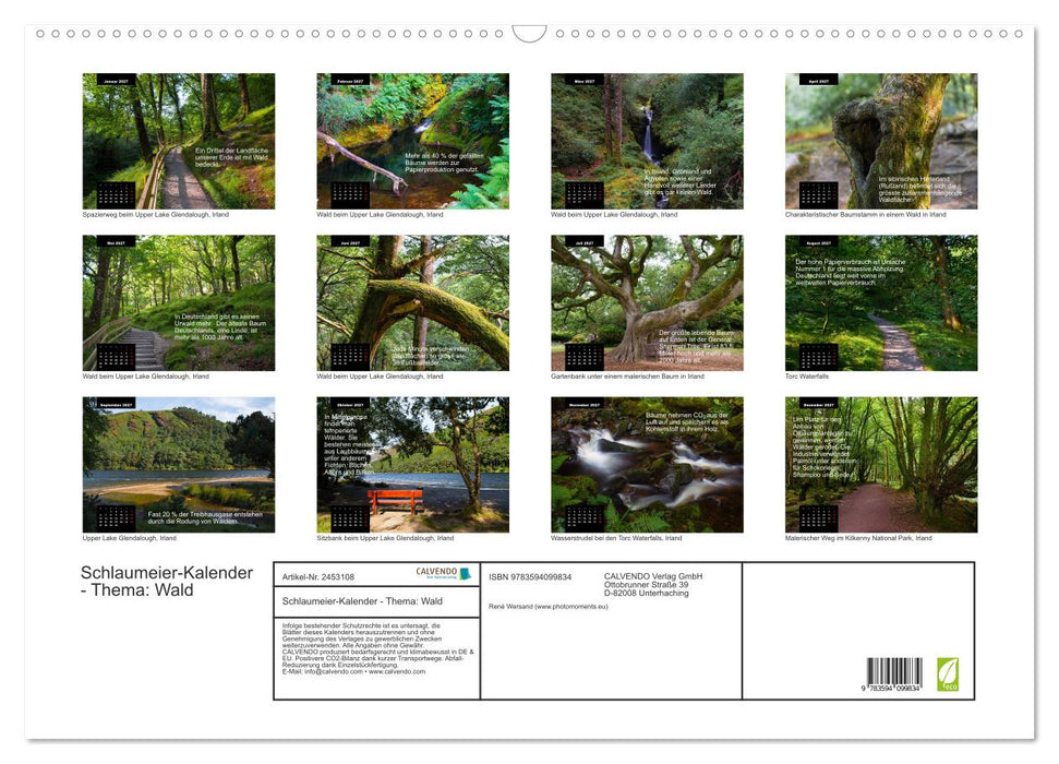 Schlaumeier-Kalender - Thema: Wald (CALVENDO Wandkalender 2027)