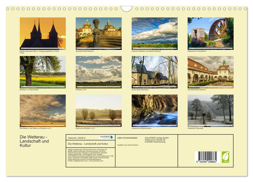 Die Wetterau - Landschaft und Kultur (CALVENDO Wandkalender 2027)
