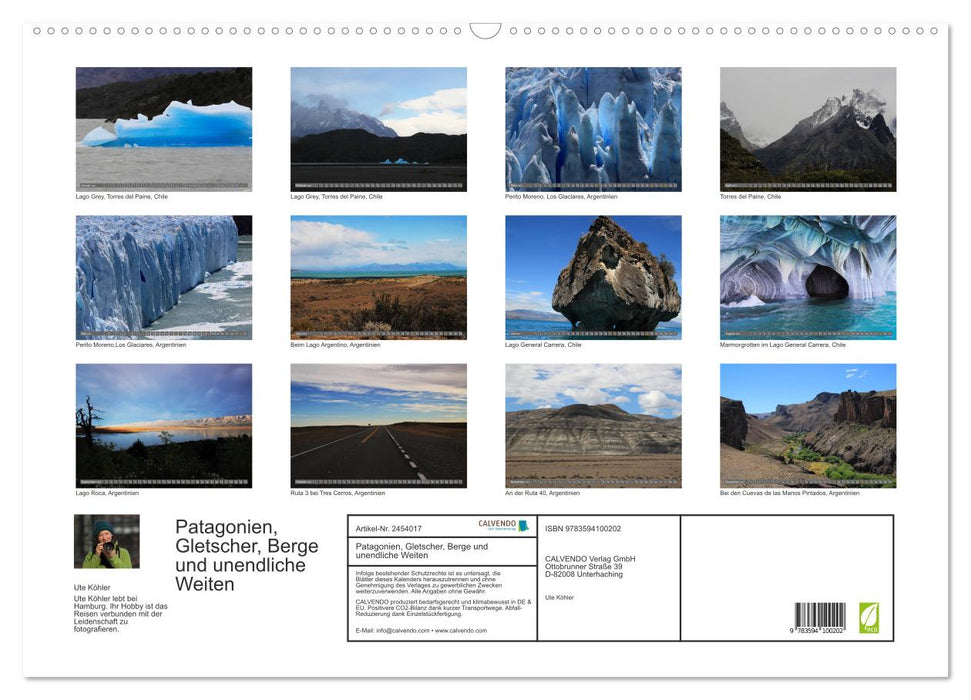 Patagonien, Gletscher, Berge und unendliche Weiten (CALVENDO Wandkalender 2027)