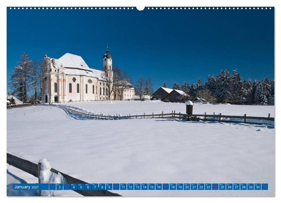 Romantic Places In Bavaria (CALVENDO Monthly Calendar 2027)