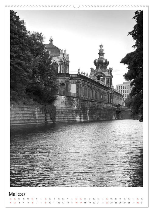 Dresden Traumstadt in Schwarz-Weiß (CALVENDO Premium Wandkalender 2027)