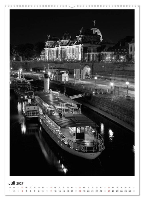 Dresden Traumstadt in Schwarz-Weiß (CALVENDO Premium Wandkalender 2027)