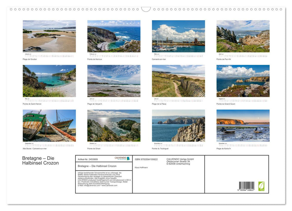 Bretagne – Die Halbinsel Crozon (CALVENDO Wandkalender 2027)