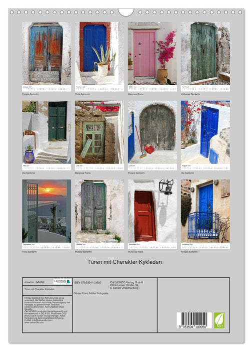 Türen mit Charakter Kykladen (CALVENDO Wandkalender 2027)