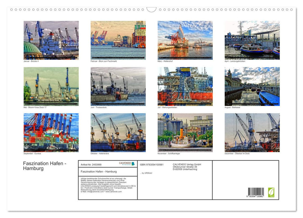 Faszination Hafen - Hamburg (CALVENDO Wandkalender 2027)