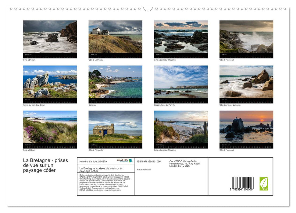 La Bretagne - prises de vue sur un paysage côtier (CALVENDO Calendrier supérieur 2027)