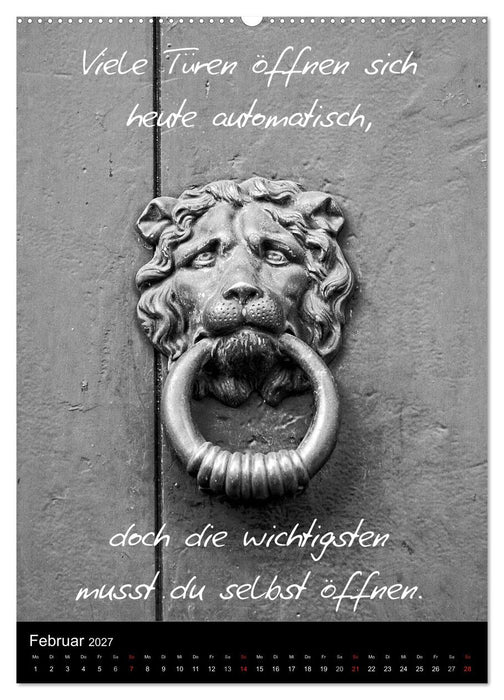 Kluge Sprüche in Schwarz-Weiß (CALVENDO Wandkalender 2027)