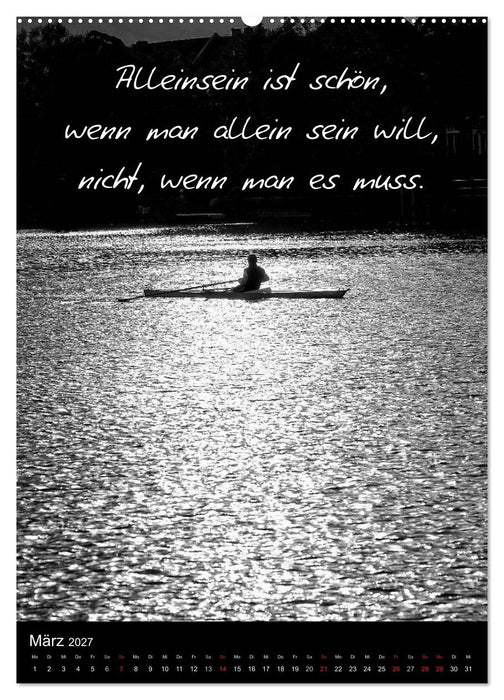 Kluge Sprüche in Schwarz-Weiß (CALVENDO Wandkalender 2027)