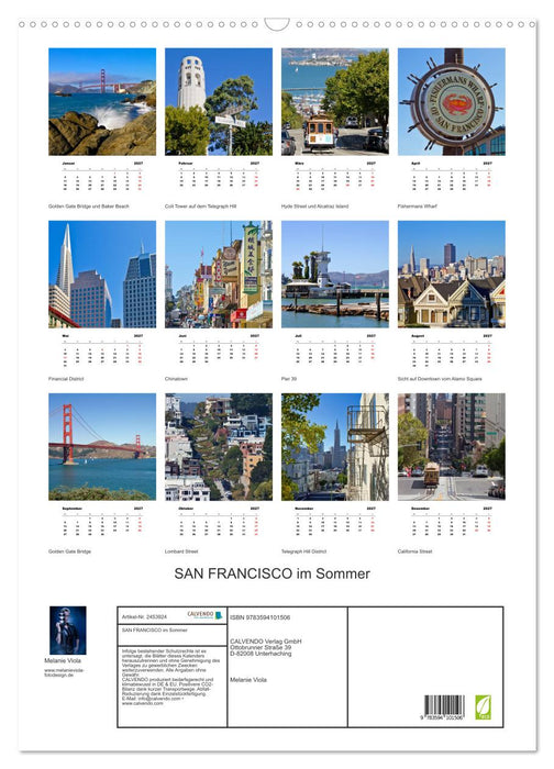SAN FRANCISCO im Sommer (CALVENDO Wandkalender 2027)