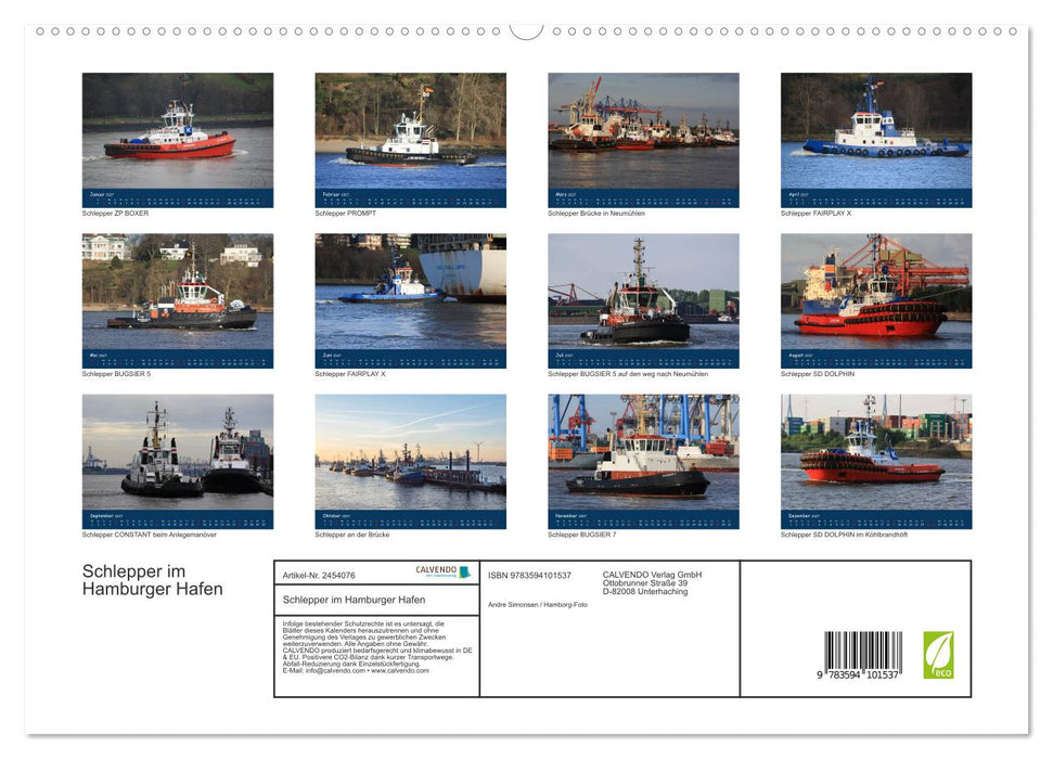 Schlepper im Hamburger Hafen (CALVENDO Premium Wandkalender 2027)