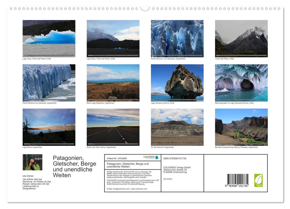 Patagonien, Gletscher, Berge und unendliche Weiten (CALVENDO Premium Wandkalender 2027)