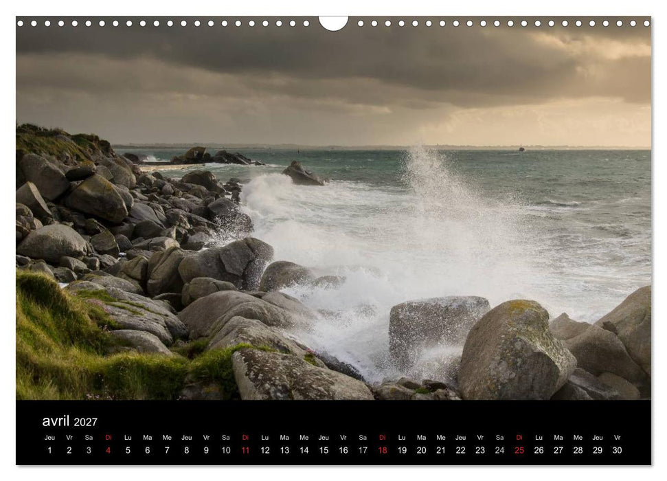 La Bretagne - prises de vue sur un paysage côtier (CALVENDO Calendrier mensuel 2027)