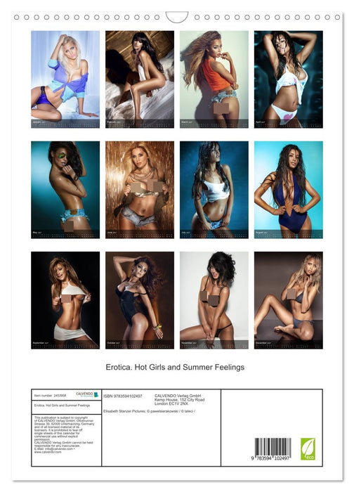 Erotica. Hot Girls and Summer Feelings (CALVENDO Monthly Calendar 2027)