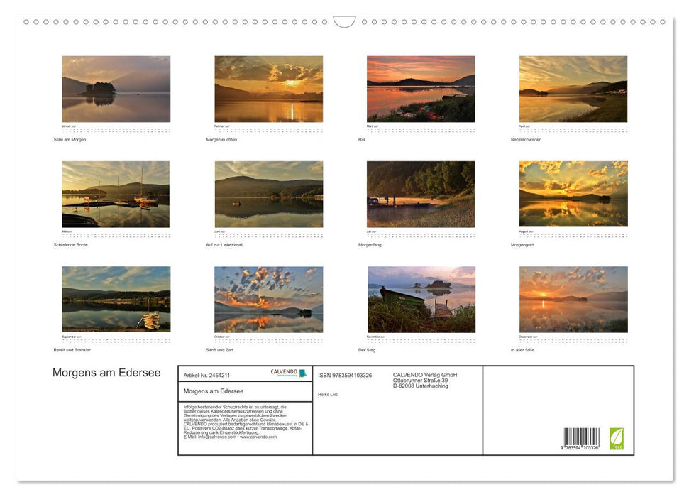 Morgens am Edersee (CALVENDO Wandkalender 2027)