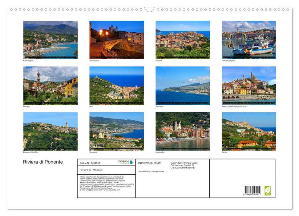 Riviera di Ponente (CALVENDO Wandkalender 2027)