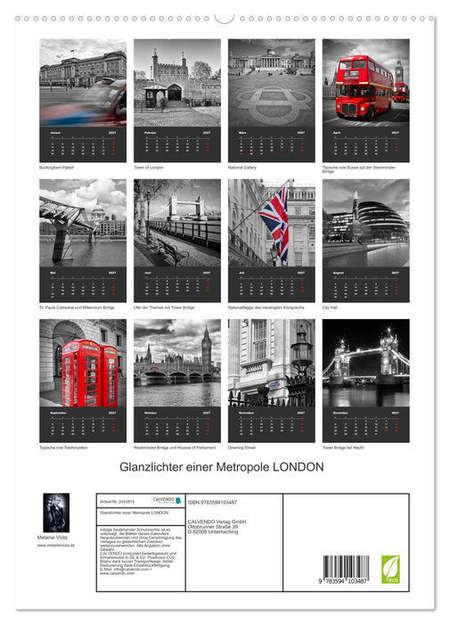 Glanzlichter einer Metropole LONDON (CALVENDO Premium Wandkalender 2027)