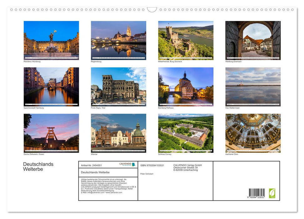 Deutschlands Welterbe (CALVENDO Wandkalender 2027)