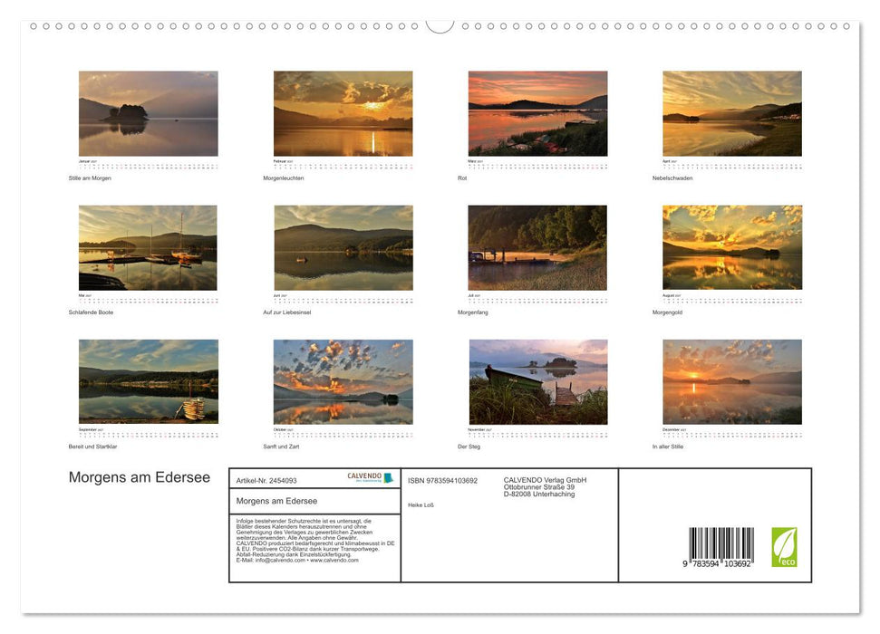 Morgens am Edersee (CALVENDO Premium Wandkalender 2027)